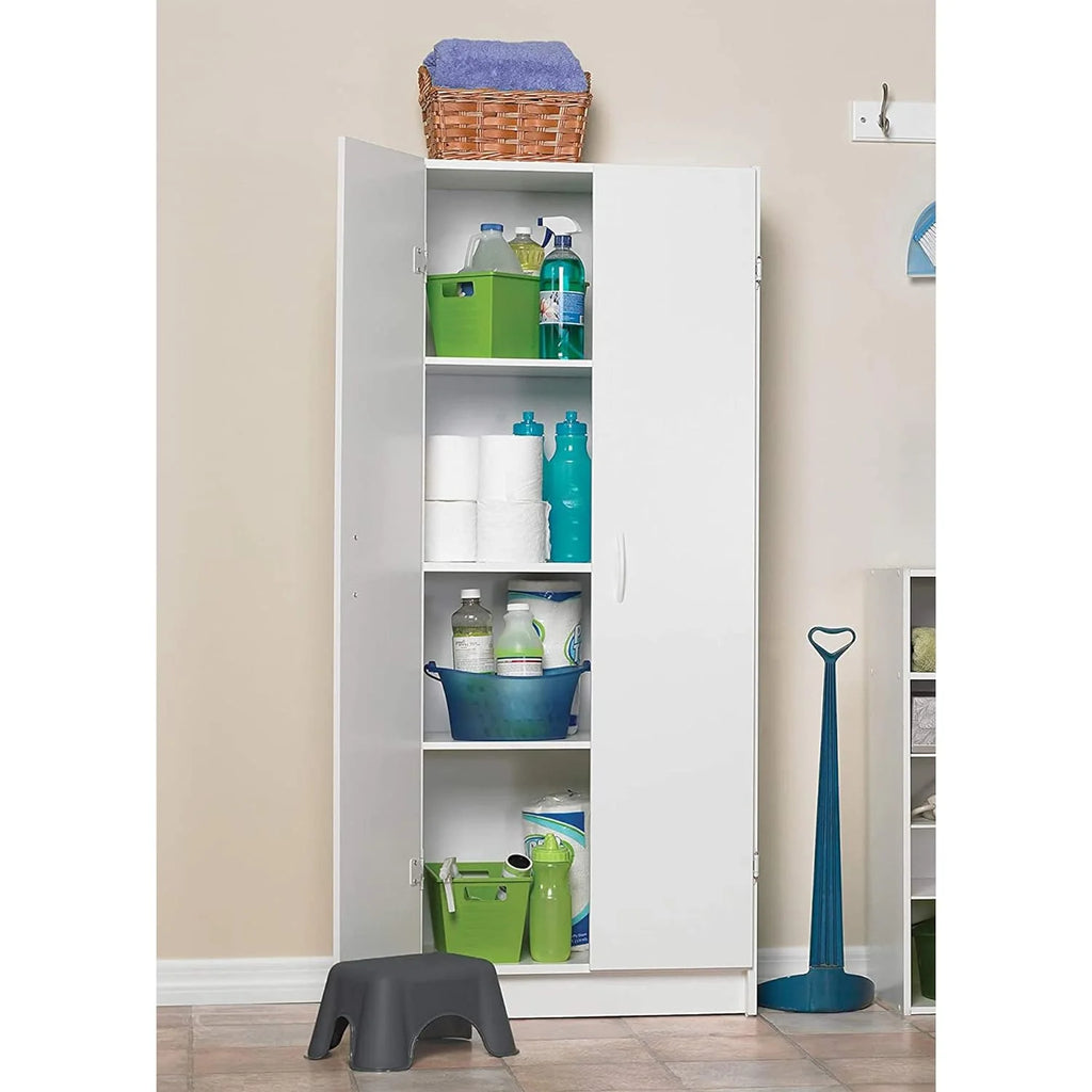 White 2 Door Pantry Cabinet with Adjustable Shelves F8131