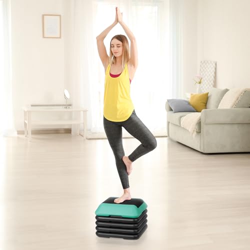16" x 16" Adjustable Aerobic Stepper with 4 Risers, Green Q215