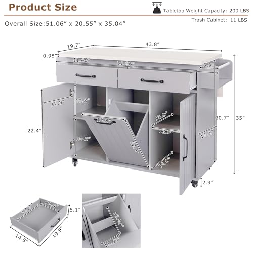 Black Farmhouse Kitchen Island with Power Outlet and Drop Leaf N56999