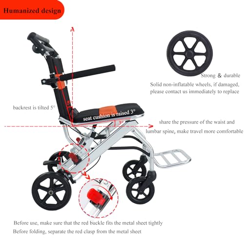 Portable Folding Wheelchair with Handbrake V6345