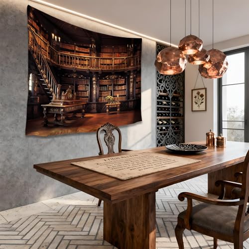 Medieval Bookshelf Tapestry Wall Hanging E502