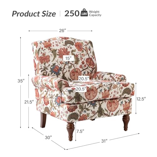 Accent Chair with Wood Legs and Removable Cushion B92417