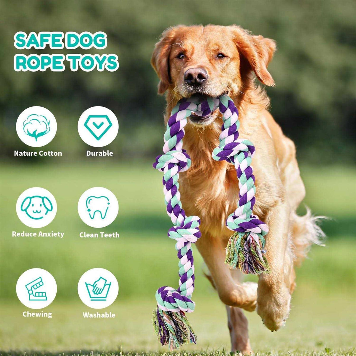 42In 6 Knots Indestructible Dog Rope Toy F842715