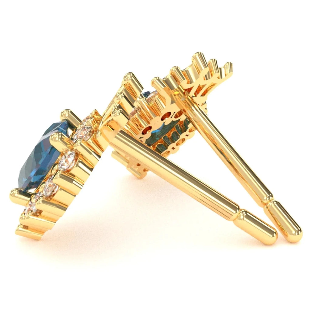 14k Yellow Gold Alexandrite Stud Earrings J51932