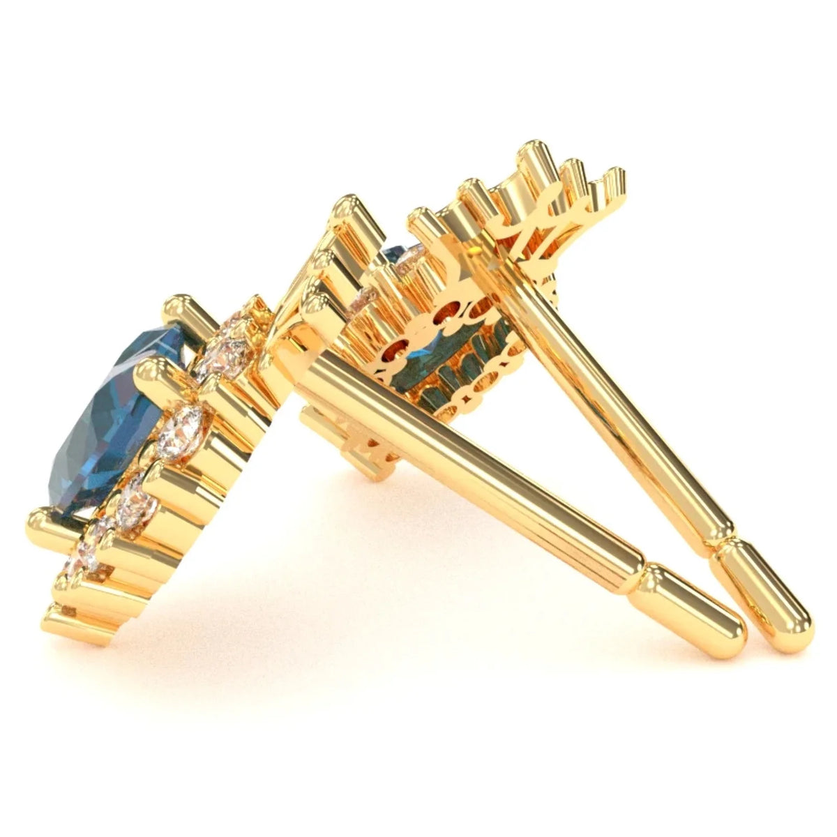 14k Yellow Gold Alexandrite Stud Earrings J51932