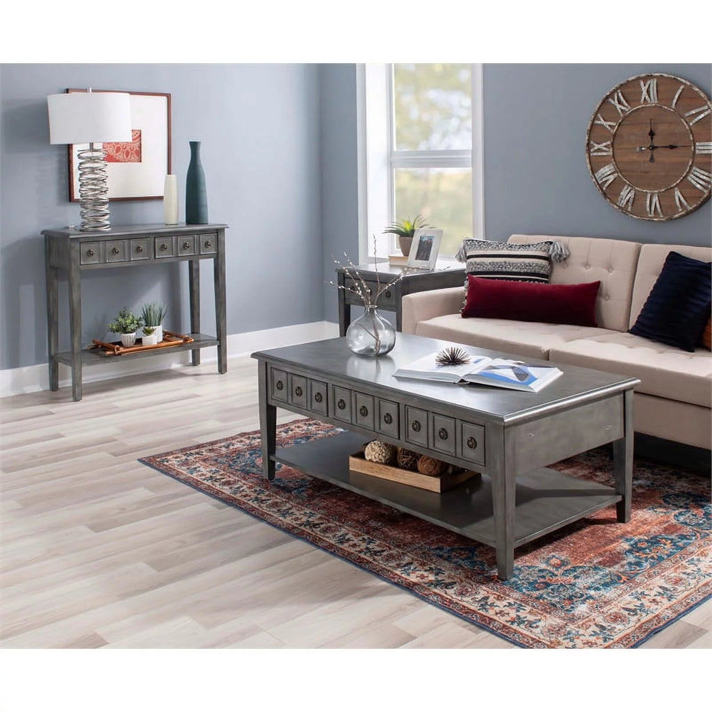 3-Piece Coffee Table Set with 2 Accent Tables in Gray G666