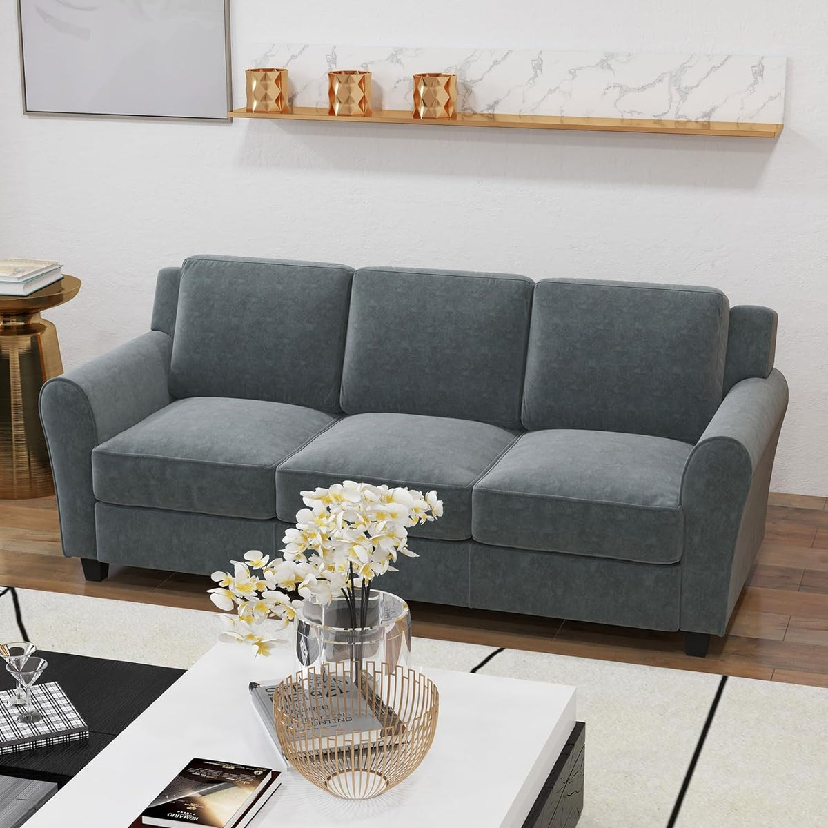 Grey 3 Seater Sofa Couch E3334