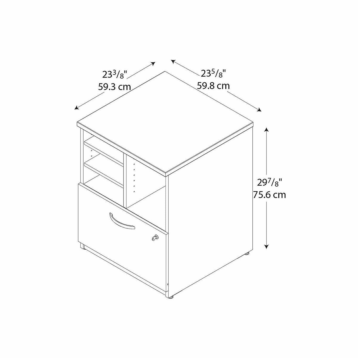 24 inch Natural Cherry Storage Cabinet V331