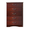 Cherry Brown 5 Drawer Wood Dresser D709