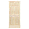 Clear 6-Panel Solid Core Unfinished Pine Wood Slab Door O18512