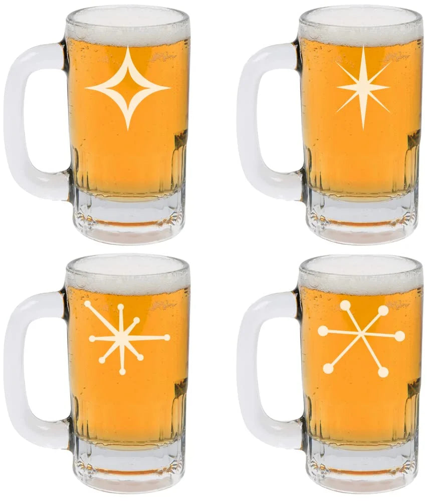 12oz Beer Mug Stein Glass Set of 4 L4971