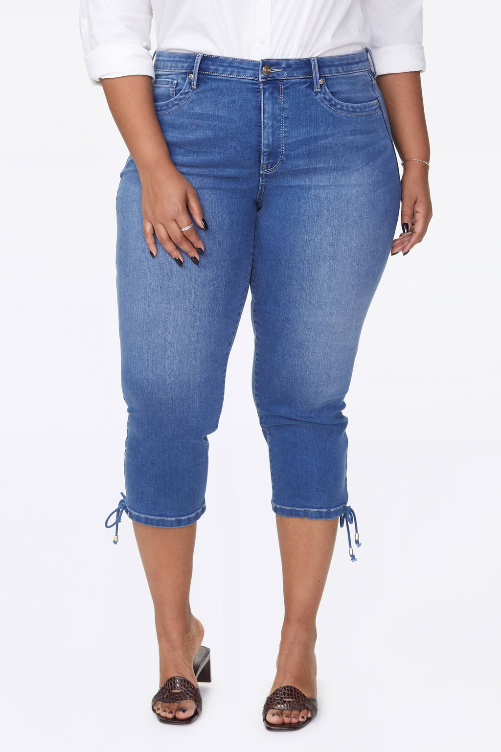 Capris with Drawcord Hem, Size 28 W E965