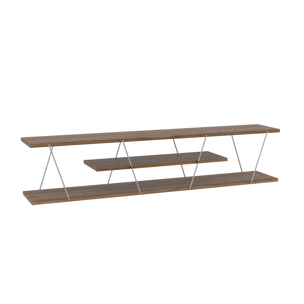 Mid Century Modern 4 Shelves Metal 56 inch Low Tv Stand Z509