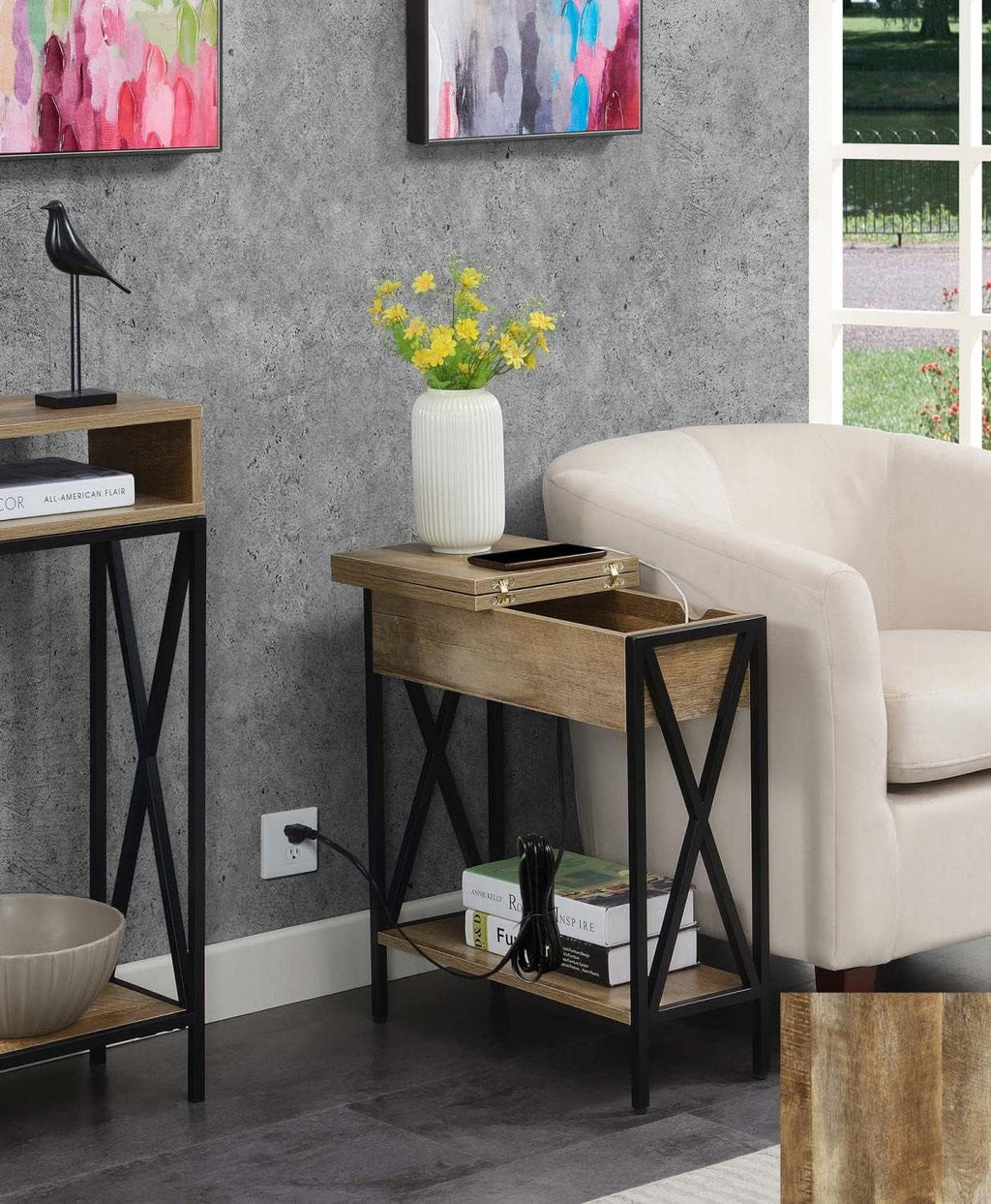 End Table with Charging Station and Shelf N56405