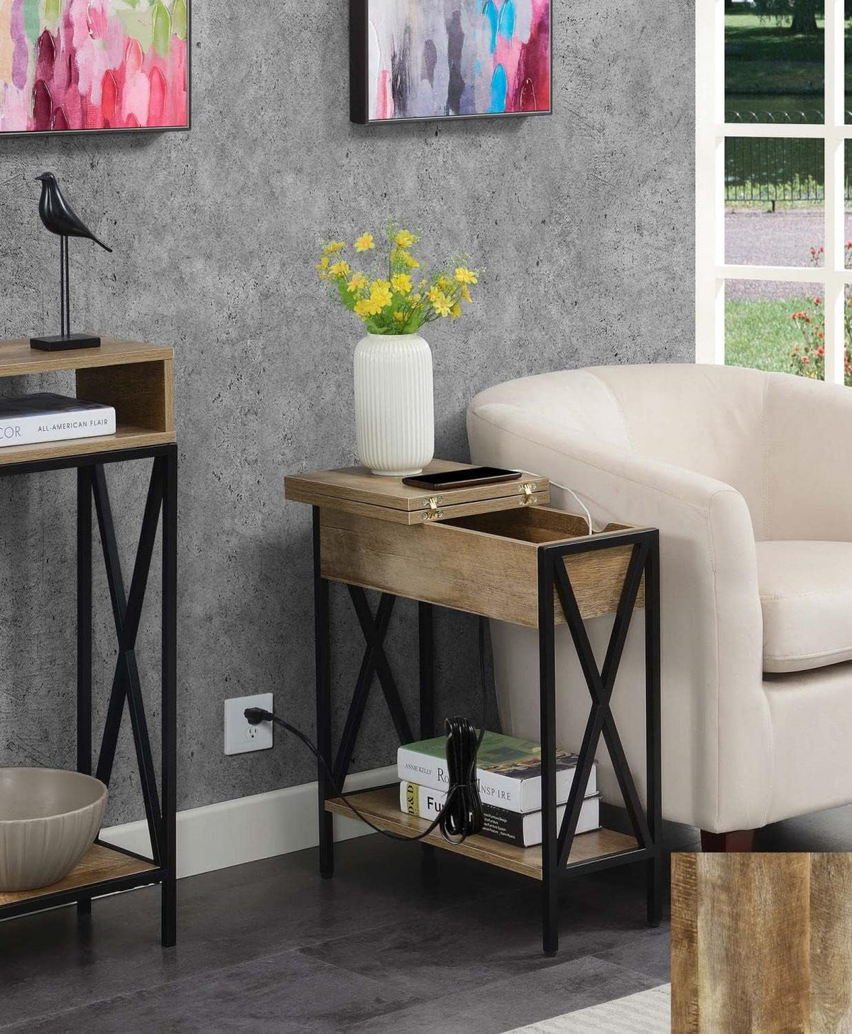 End Table with Charging Station and Shelf N56405