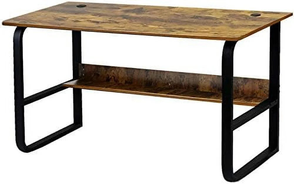 Computer Desk Home Office Work Station 55'' Rustic Wood Tone S55461