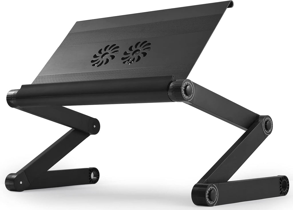 Adjustable Aluminum Laptop Stand with 2 Fans 3 USB Ports Black Pack of 2 D7021