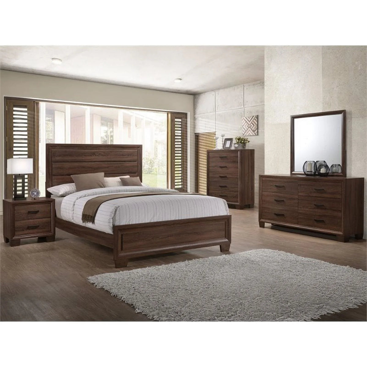 Medium Warm Brown Bedroom Set T357
