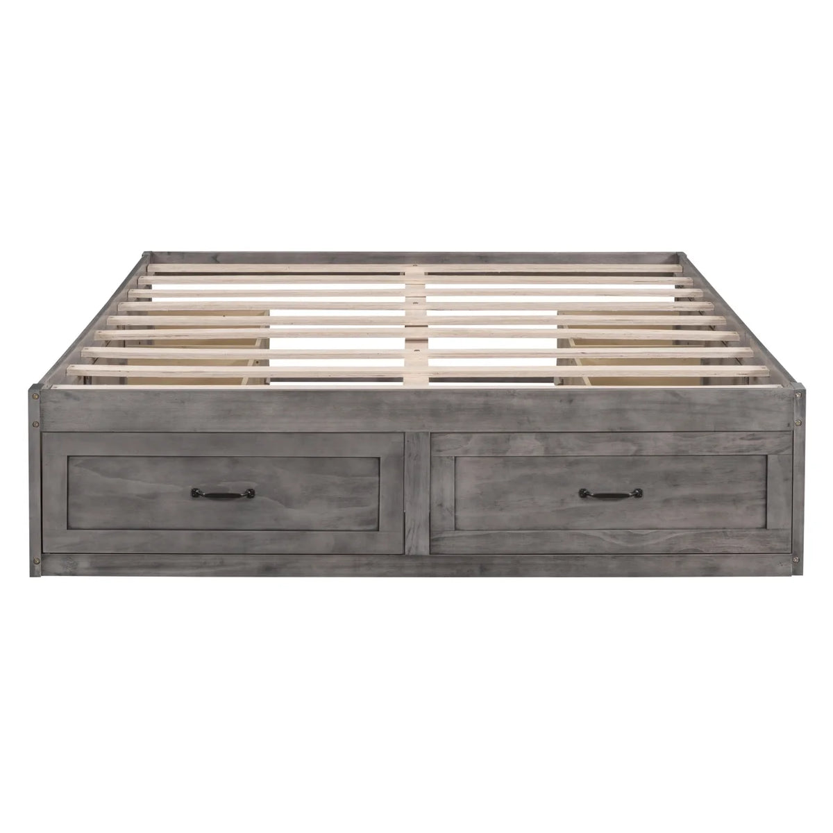 Full Size Wood Captain Bed with 6 Storage Drawers U711254