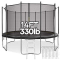14 FT Trampoline with Ladder, Safety Enclosure, Wind Stakes E55029