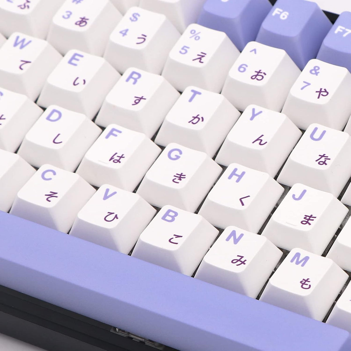 Purple White PBT Keycap Set for Mechanical Keyboards, 135 Key, Cherry Profile Z45139