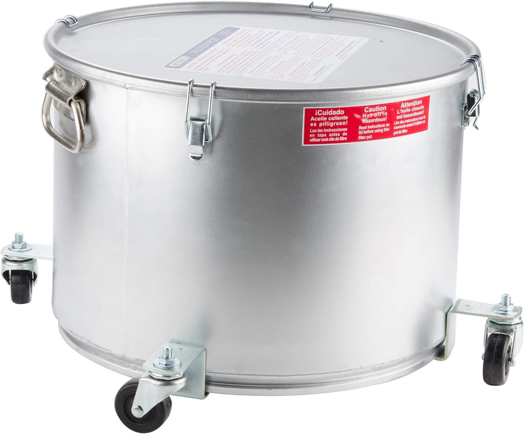 Restaurant Oil Caddy with Gasketed Safety Lid and Caster Wheel Base L113