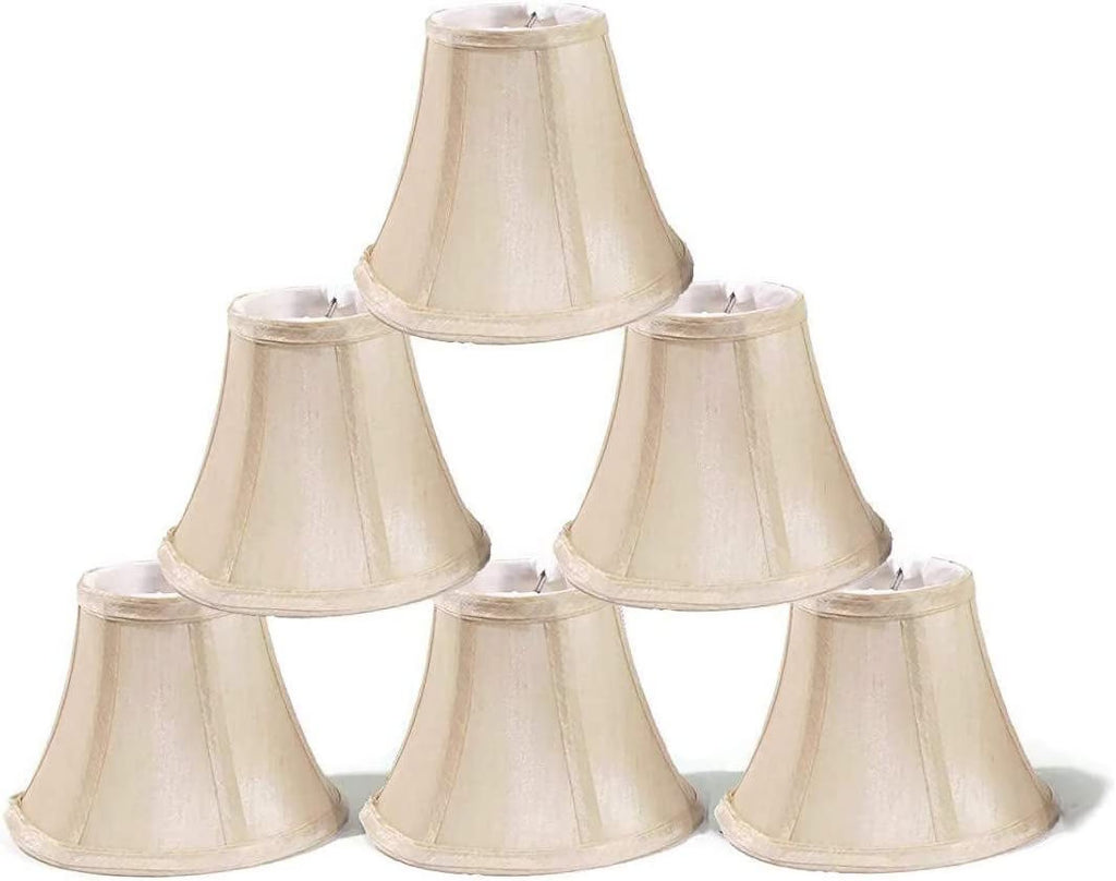 Set of 6 Cream Clip on Lamp Shades Y538