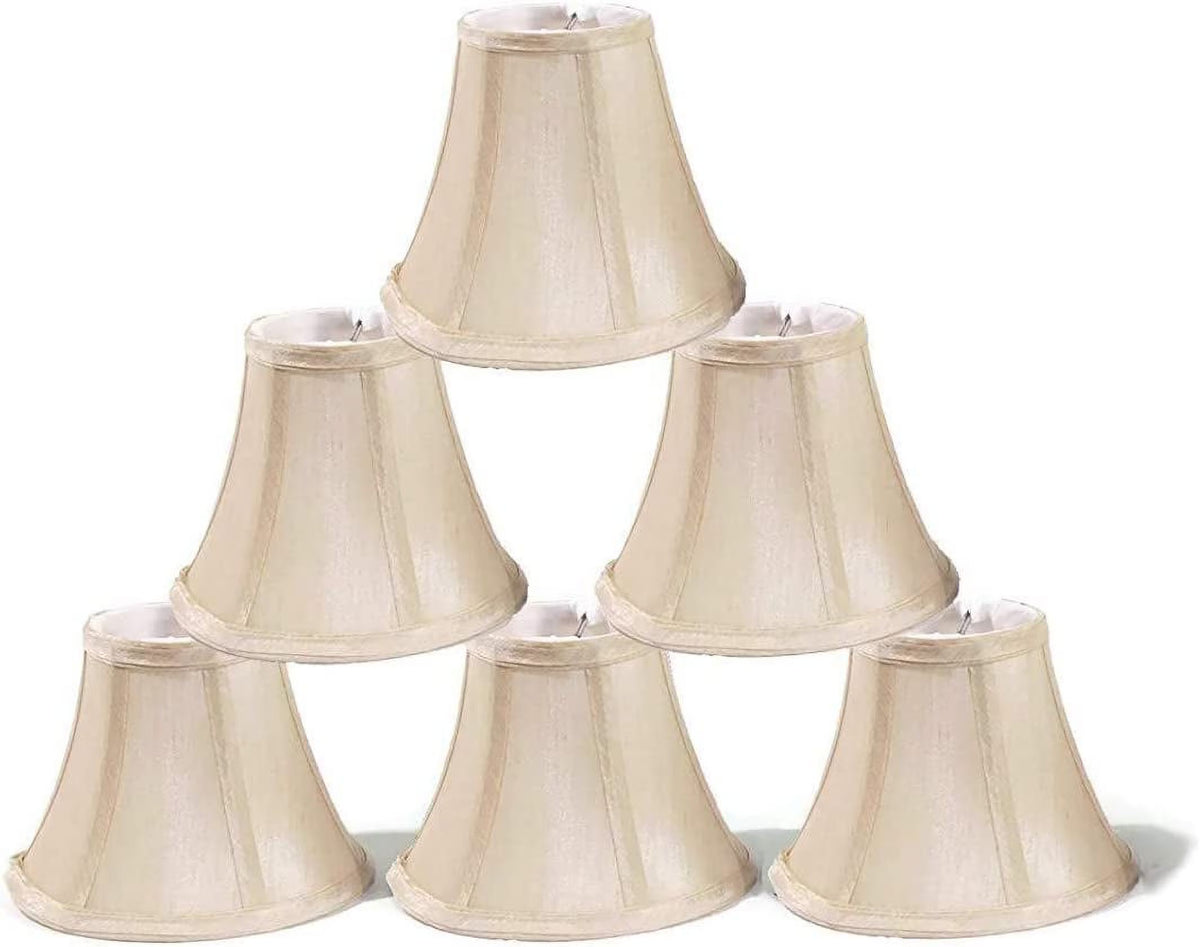 Set of 6 Cream Clip on Lamp Shades Y538