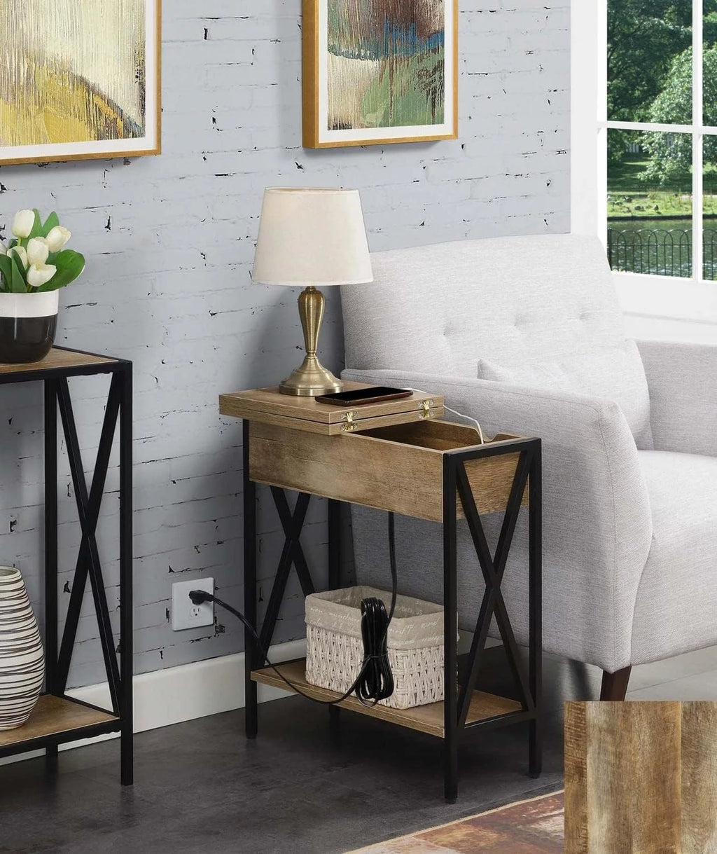 End Table with Charging Station and Shelf N56405