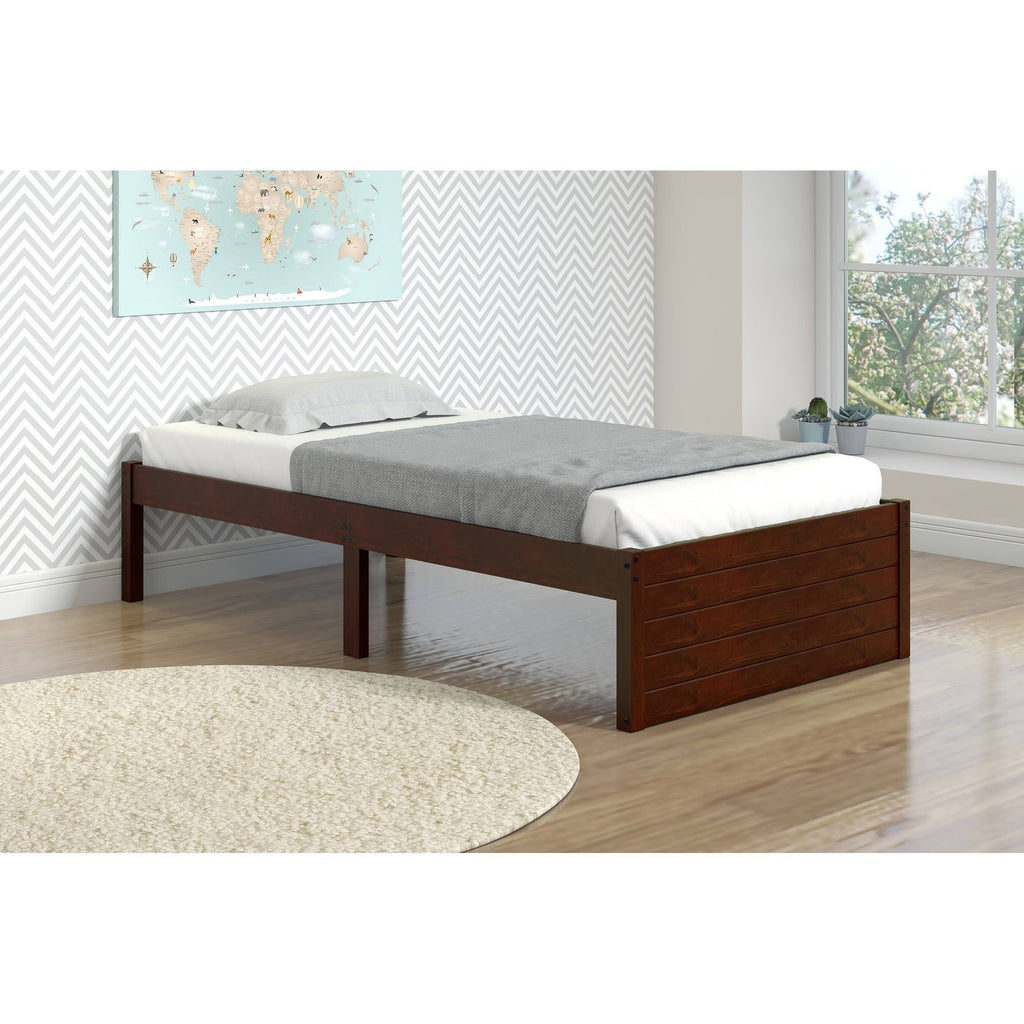 Dark Cappuccino Kids Twin Footboard Panel Bed with Drawers K95771