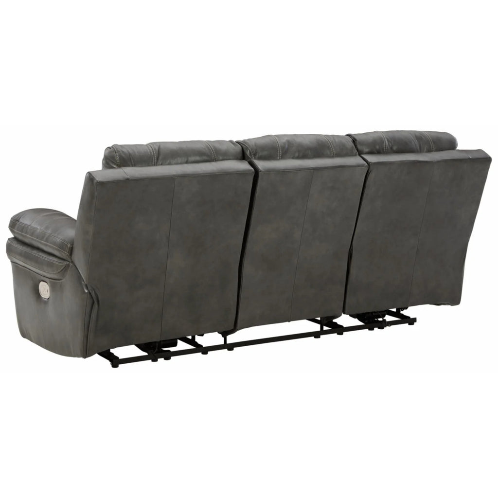 Chocolate Leather Power Reclining Sofa with Headrest R21501