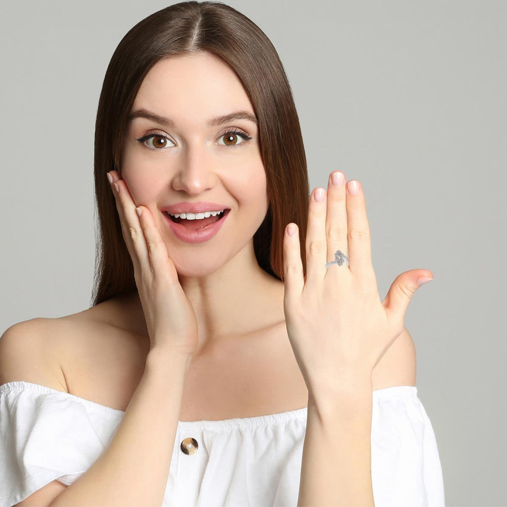 Petal Bypass Diamond Ring in 950 Platinum 0.65 CTW V3935