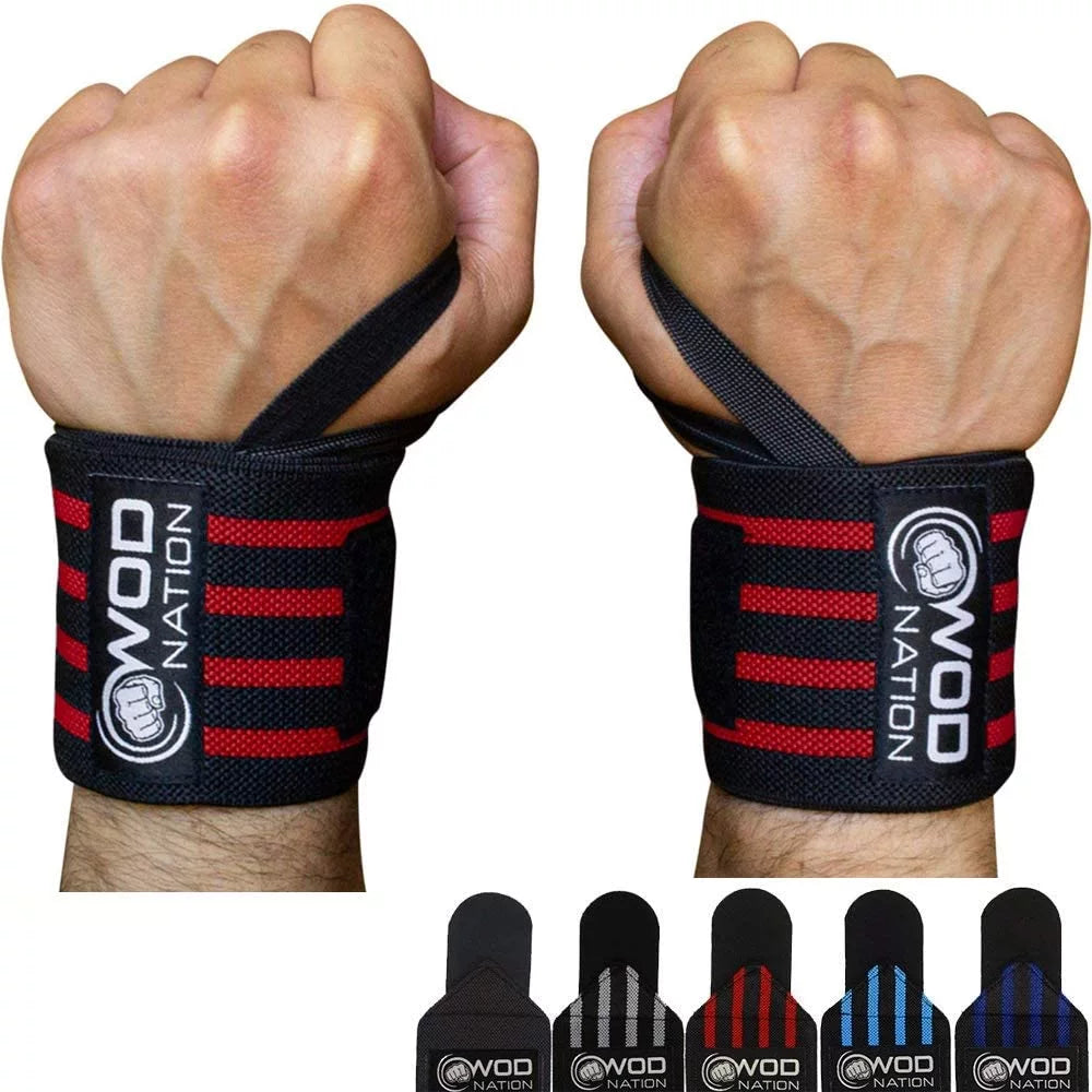 Black Set of 2 Weightlifting Wrist Wraps W9497