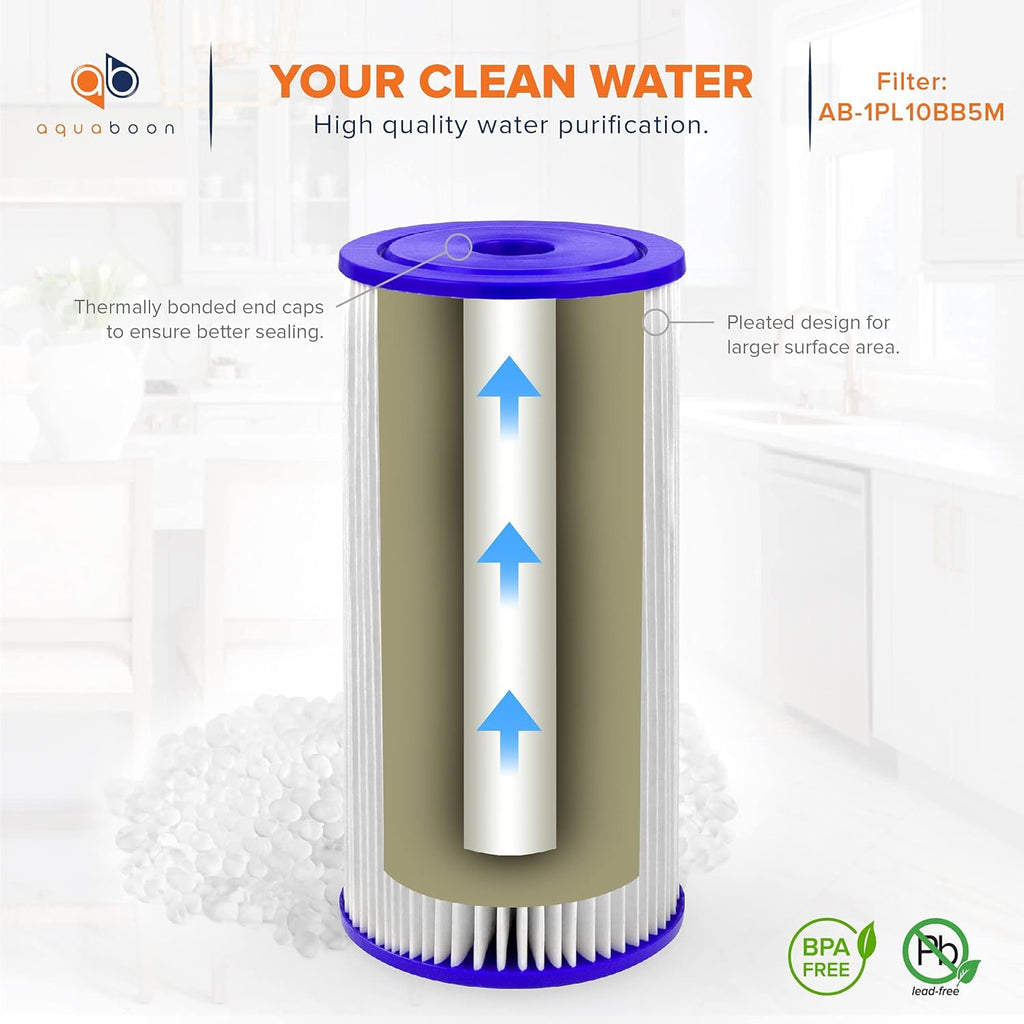 5 Micron 10 Pleated Sediment Water Filter Replacement Cartridge K807590