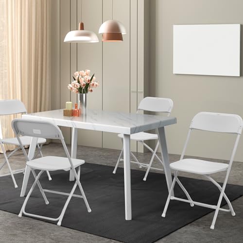 10 Pack White Plastic Folding Chair with Steel Frame Y6895
