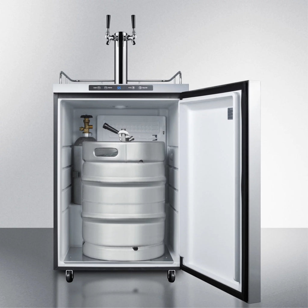 24" Stainless Steel Outdoor Beer Dispenser with Dual Tap B44362