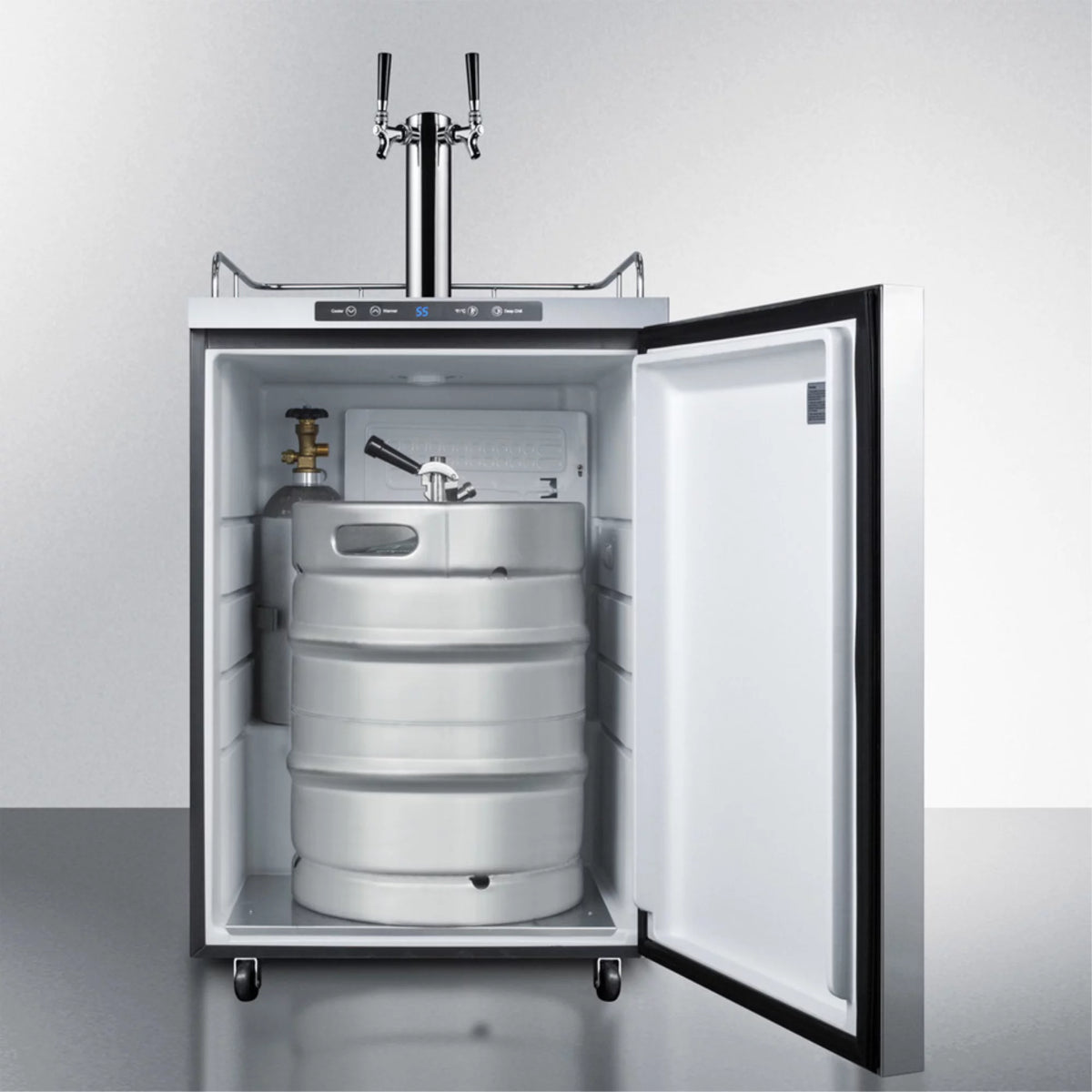 24" Stainless Steel Outdoor Beer Dispenser with Dual Tap B44362