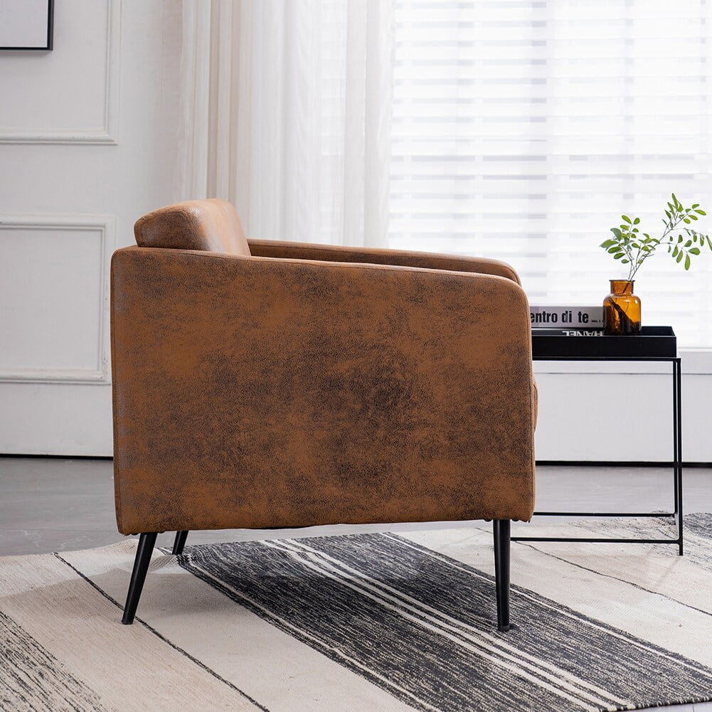 Wooden Frame Accent Chair with Iron Legs Q663