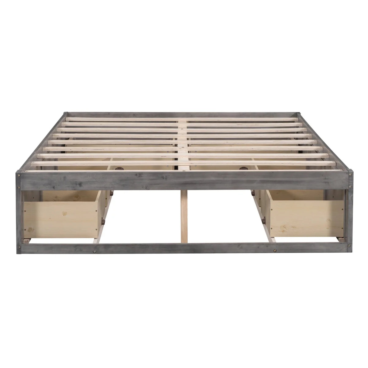 Full Size Wood Captain Bed with 6 Storage Drawers U711254