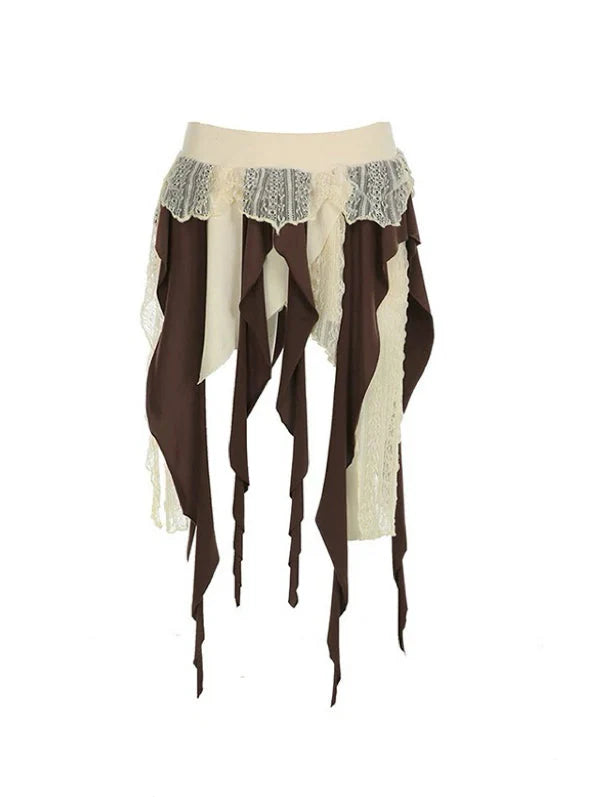 Boho Style Irregular Patchwork Midi Skirt H6842