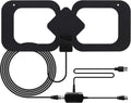 Indoor HDTV Antenna with Amplifier Signal Booster, 4K 1080p, 13.3ft Coax Cable, Pack of 2 T381648