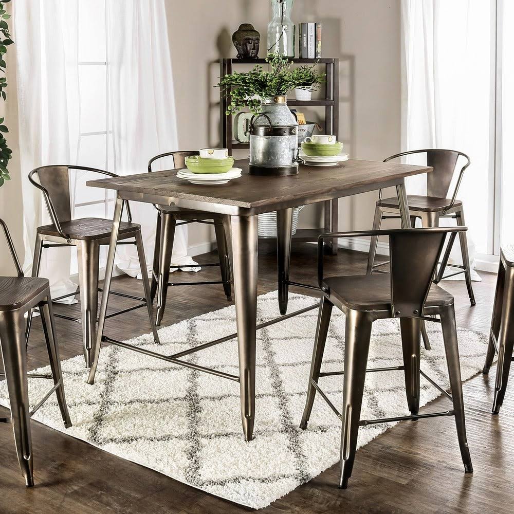 Industrial Counter Height Dining Table - Brown R175050