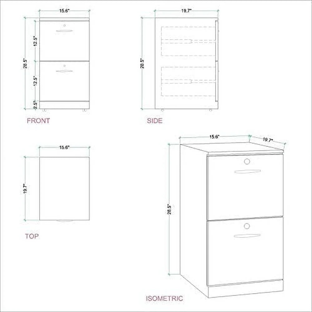 2 Drawer Transitional File Cabinet U12876