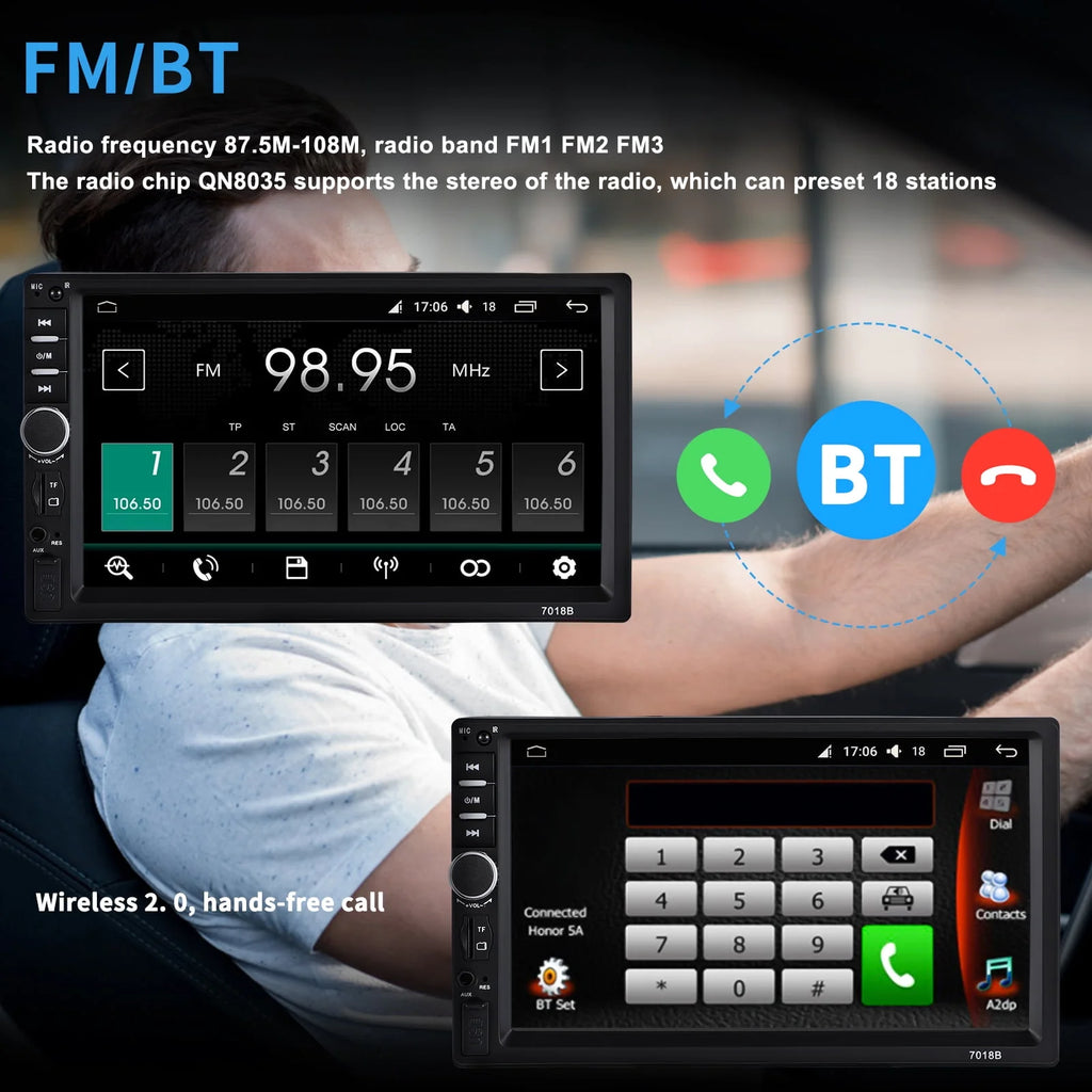 7 Inch Double Din Car Stereo with CD Player T1743