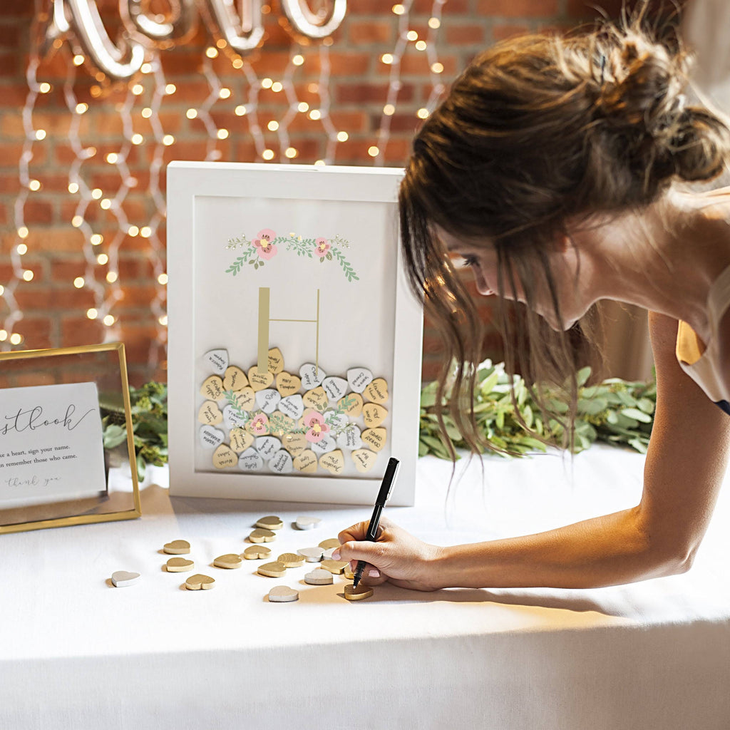 Floral Heart Drop Guestbook H697