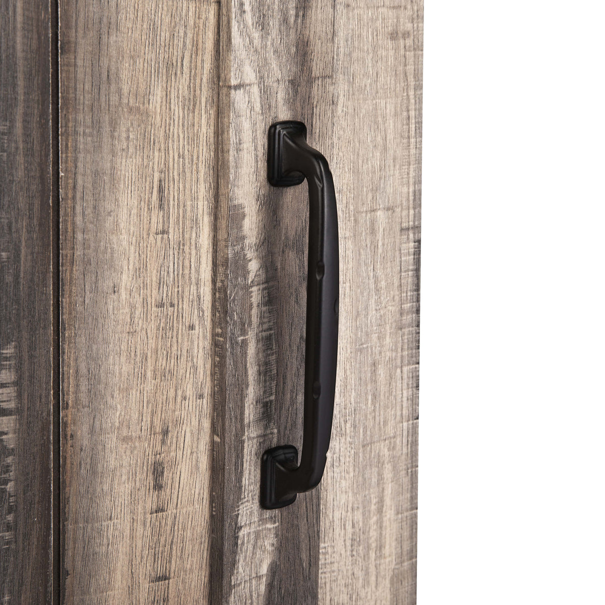 Aged Wood Sliding Barn Door Accent Cabinet S7043