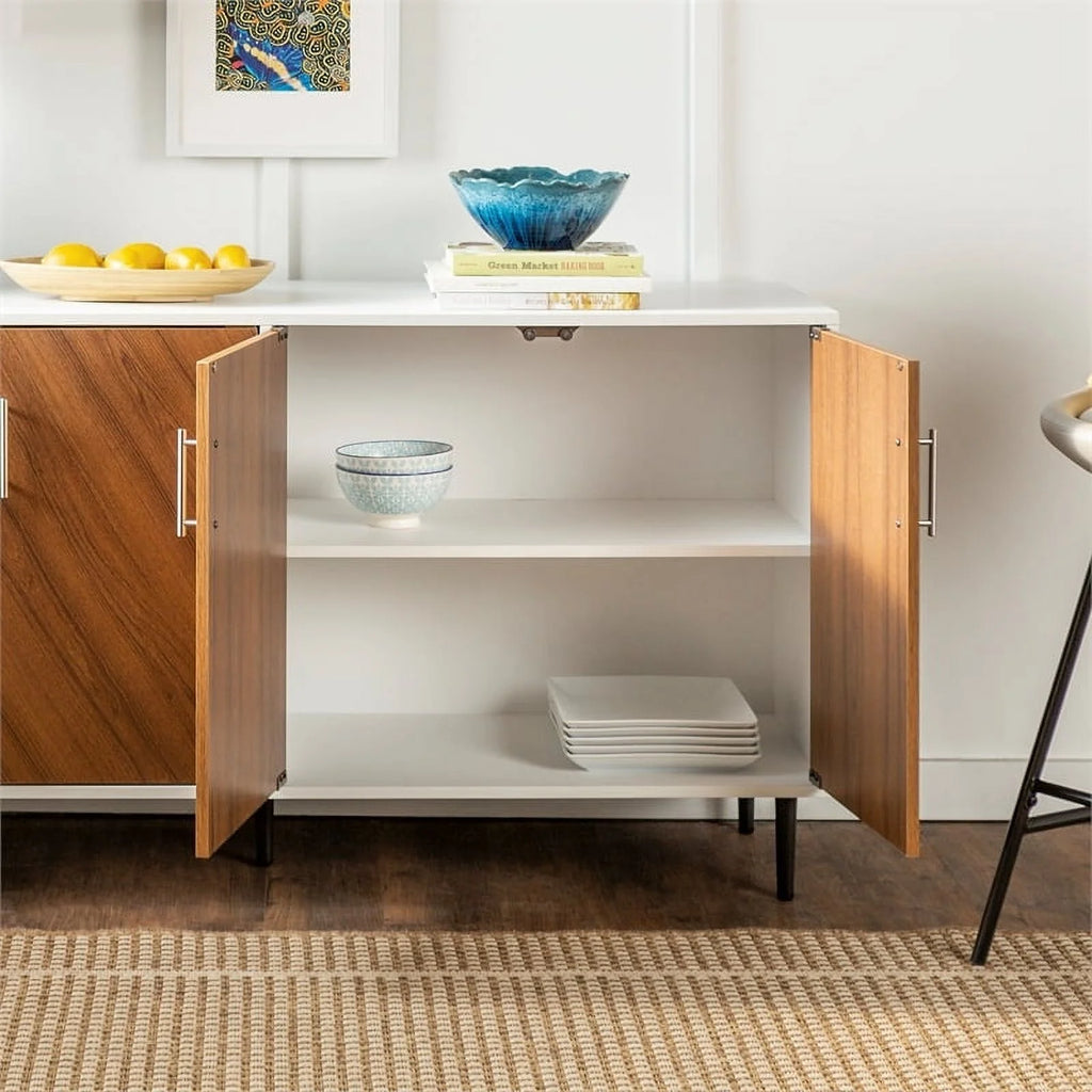 White Teak Wood Buffet X978487