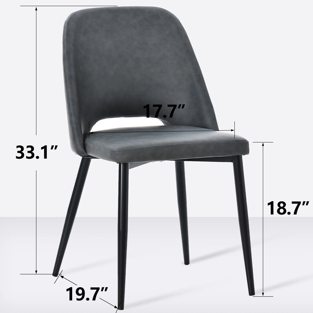 Black PU Leather Dining Chairs Set of 4 Z527762