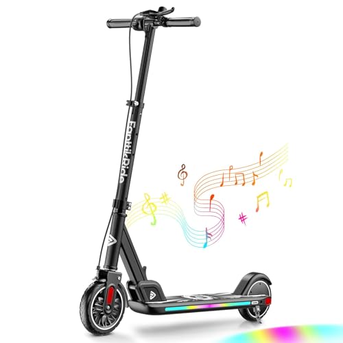 Electric Scooter with LED Lights, Bluetooth Speaker, Adjustable Height, Foldable X389326
