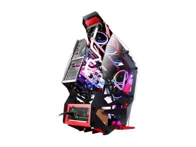 Black Red Aluminum ATX Mid Tower Computer Case D581972